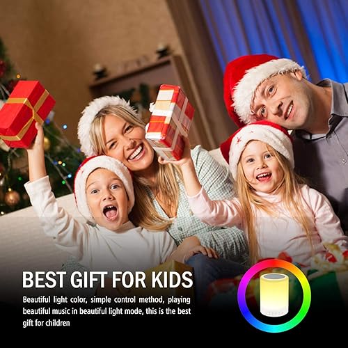 Miniatura 6 de Luz nocturna Bluetooth altavoz inalámbrico portátil inteligente control táctil lámpara de mesita de noche con LED colorido, el mejor regalo para