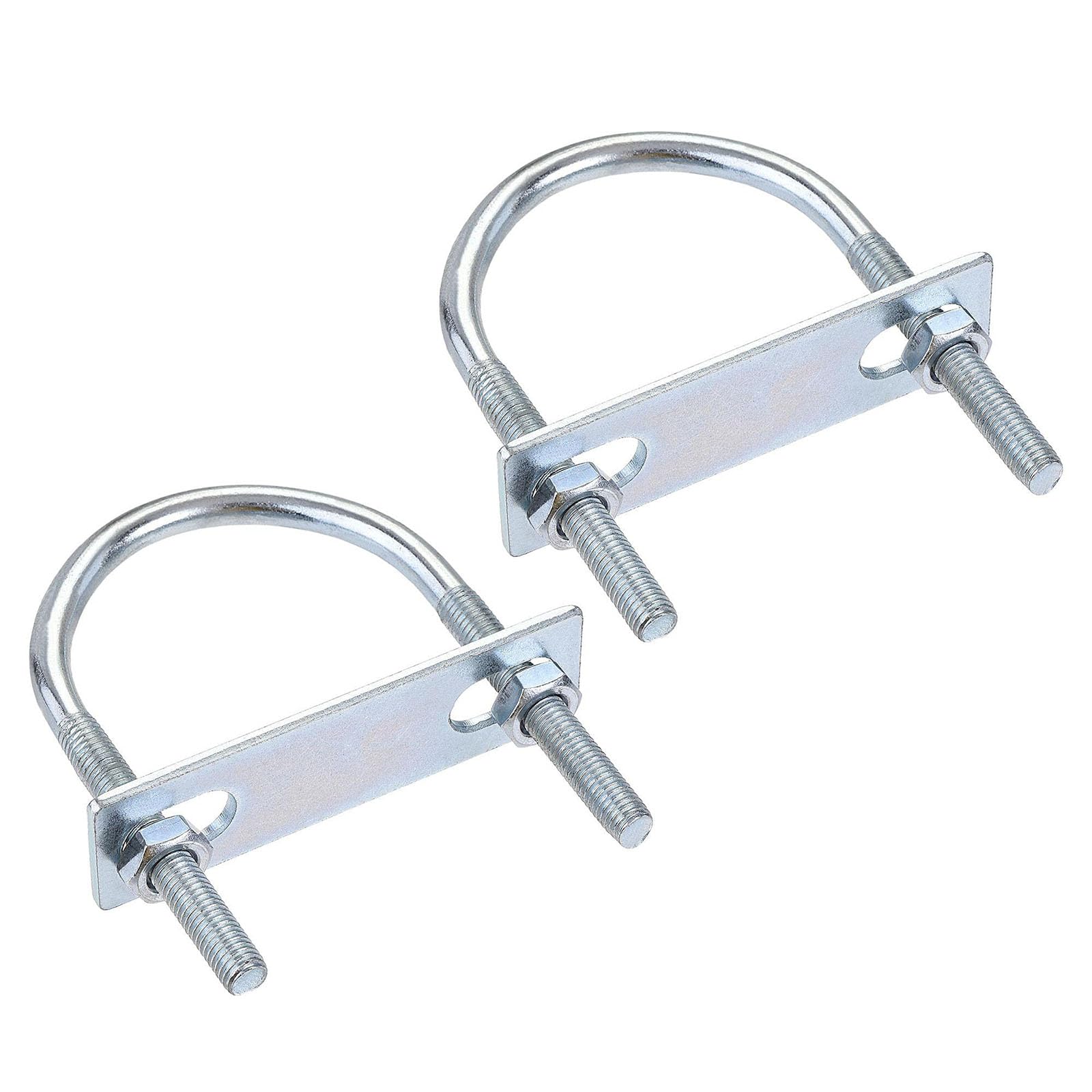 TA-VIGOR 2 sets M8 Round U-Bolts, 60mm Inner Width 100mm Length Steel U-Bolts with Nut
