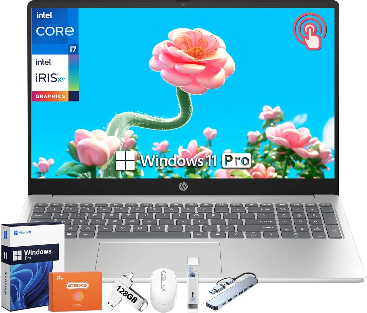 HP 15.6 Touchscreen Business Laptop, 15.6″ FHD Touch Display, Intel 13th Gen i7-1355U, 32 GB DDR4 RAM, 1 TB SSD, Iris Xe Graphics, Fast Charge, Windows 11 Pro HP 15.6 Touchscreen Business Laptop, 15.6″ FHD Touch Display, Intel 13th Gen i7-1355U, 32 GB DDR4 RAM, 1 TB SSD, Iris Xe Graphics, Fast Charge, Windows 11 Pro