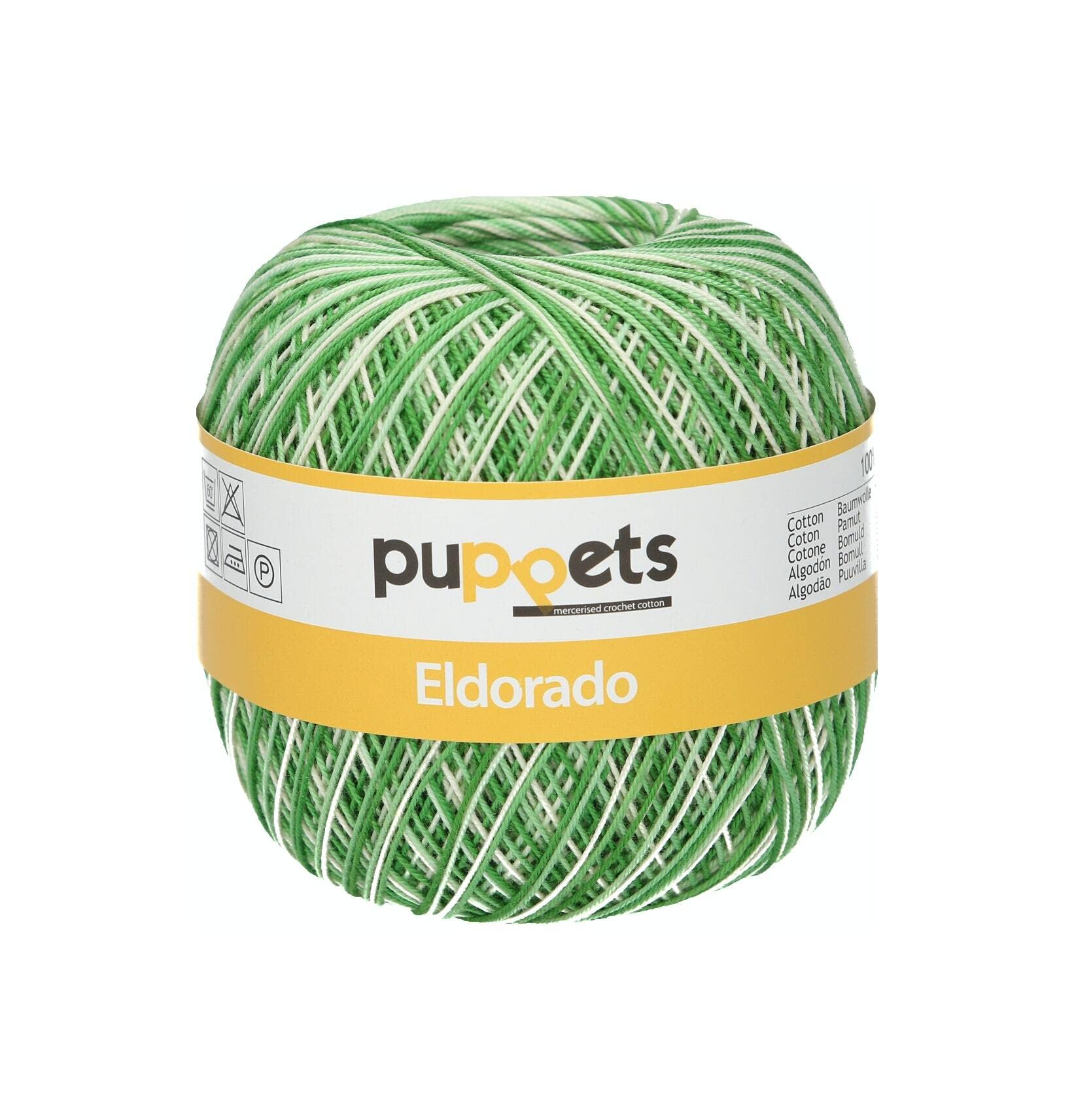 Hilo de ganchillo Puppets Eldorado Multicolor grosor 12 para tejer algodon 50g