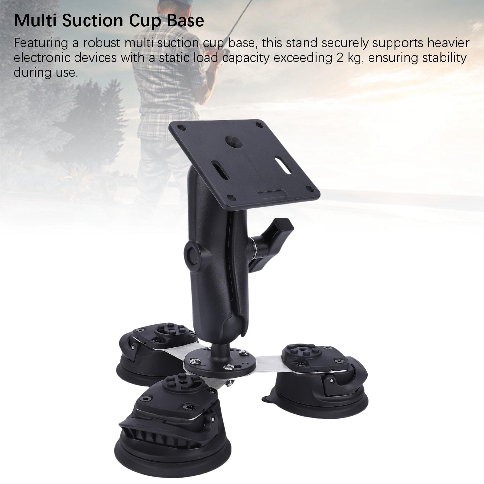 Soporte para Tableta de Aleación de Aluminio con Soporte de Carga Fuerte y Estable con Base de Ventosa, para Tableta para Escritorio de Vidrio, Rotación de ángulo Ajustable de 360 ​​Grados