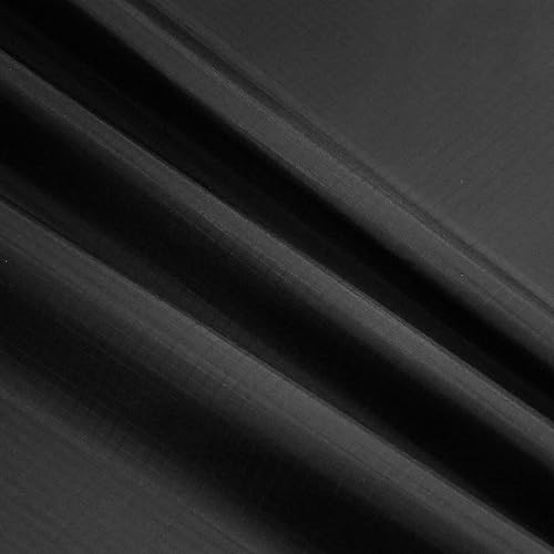 9KM DWLIFE Tela de nailon Ripstop, color negro de 60 x 393 pulgadas, 40D impermeable, ligera, resistente al viento, tela a granel para cometas,