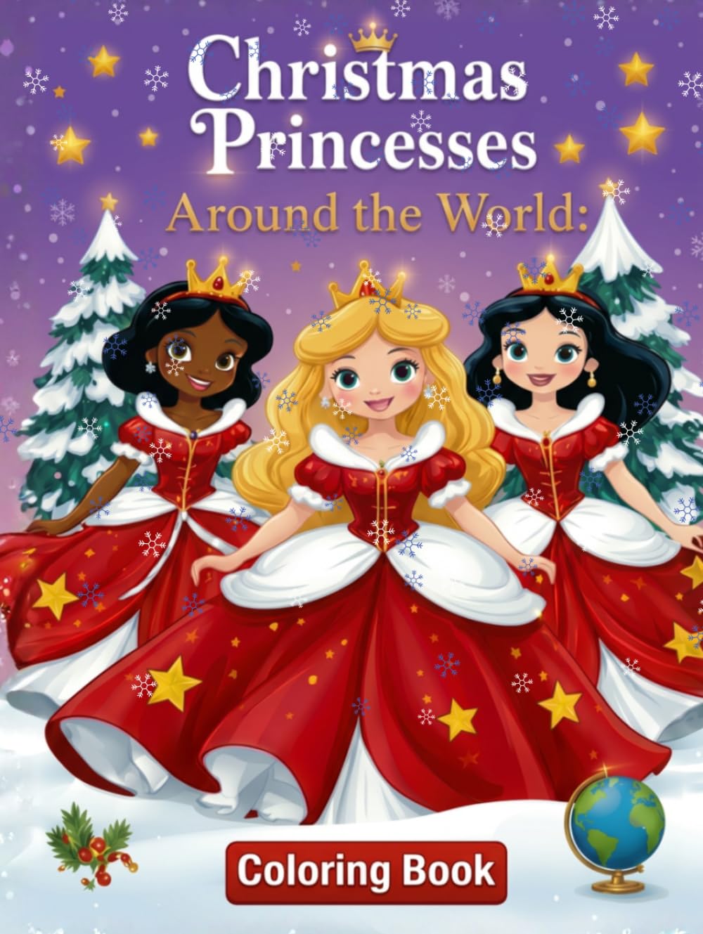 Christmas Princesses Around the World: Coloring Book Ages 5-12