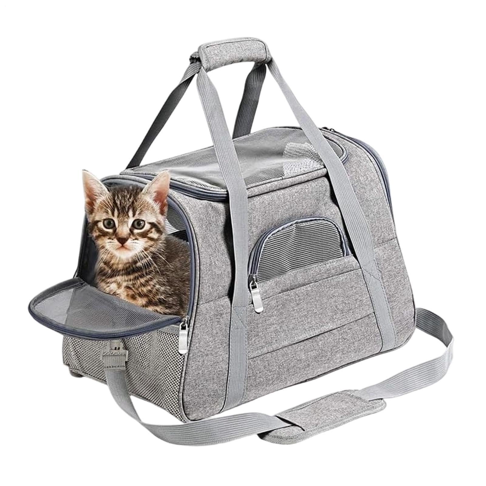 Pet Bag for Cats - Soft Foldable Pet Carrying Crate - Folding Puppy Carrier | for Outdoor Walking Hiking Camping Picnic Shopping Travel