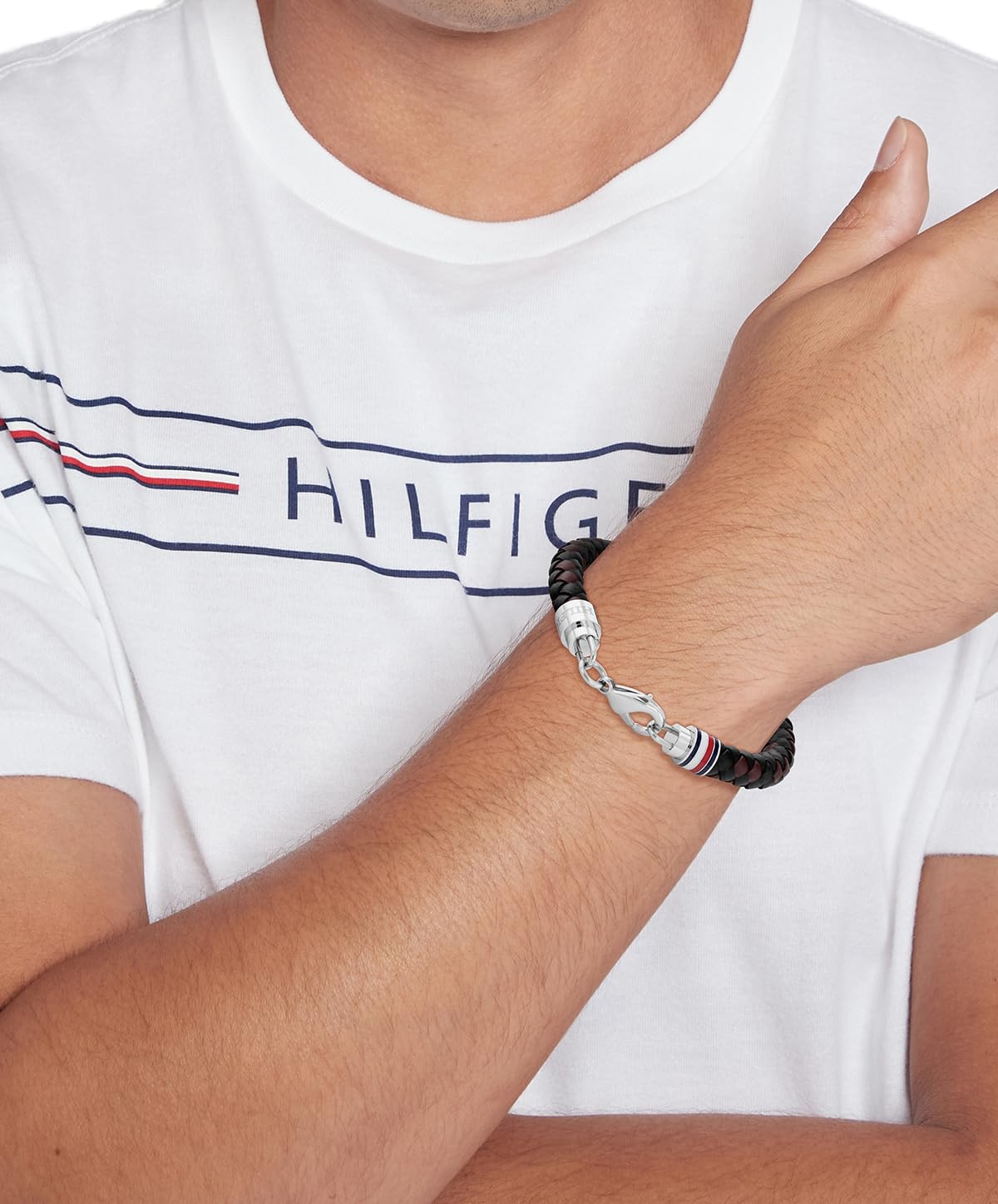 Tommy Hilfiger Jewelry Lederarmbänder für Herren in Verschiedenen Farbkombinationen — Alle mit Edelstahlverschluss