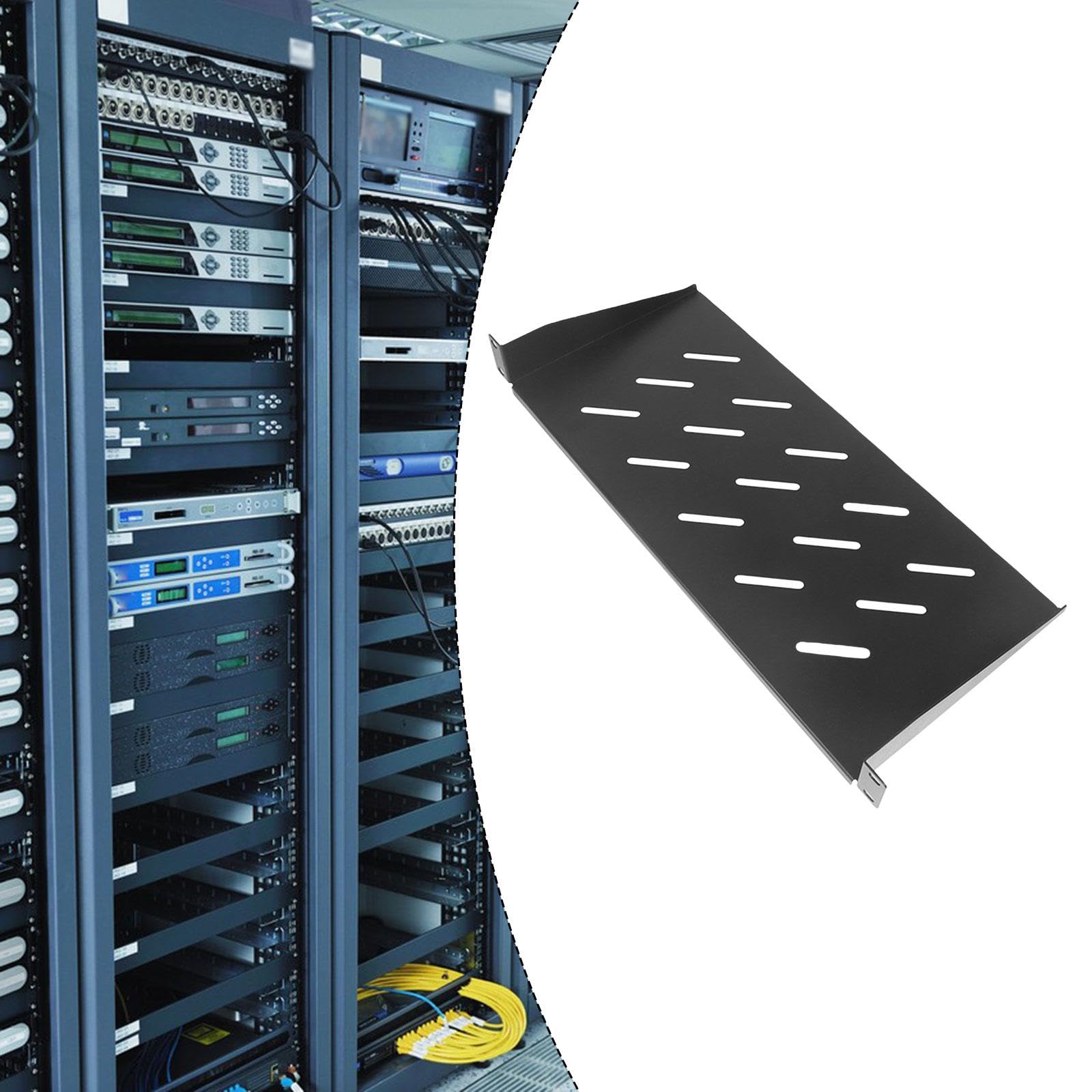 Étagère de serveur pour rack et armoire réseau, montage universel, support de serveur en porte-à-faux ventilé pour rack et armoire réseau 19 pouces, Profondeur 30 Cm