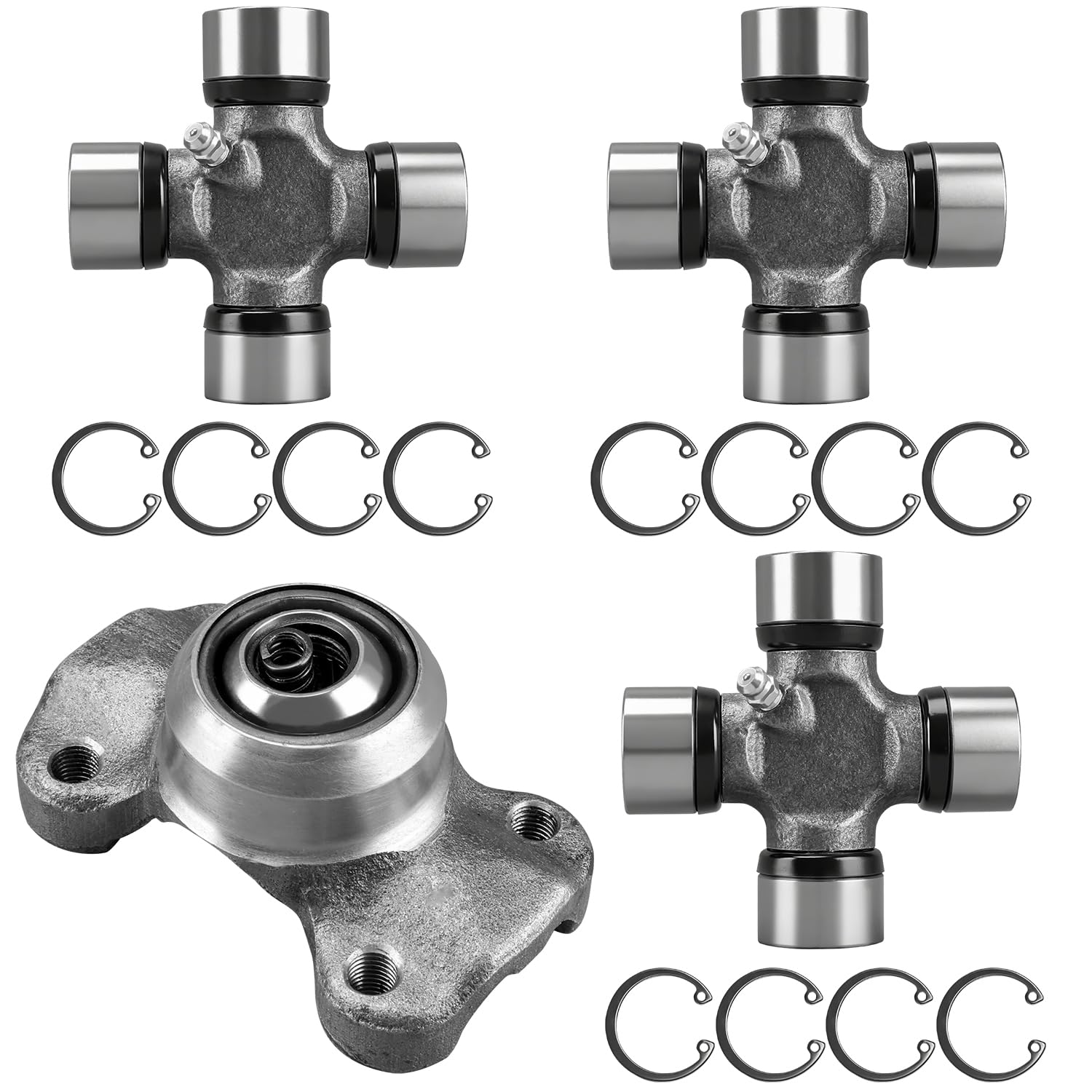 Double Cardan Joint Kit 1310 Series 211355X CV Socket Yoke Assembly and 5-153X U-Joint Kit Compatible with Jeep Cherokee XJ 1984-2001 Wrangler 1997-2006 TJ 2000-2006