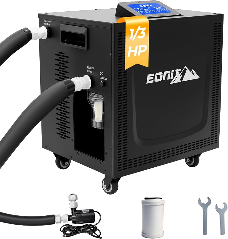 Pro 1/3 HP Cold Plunge Ice Bath Chiller, Rapid Cooling for Athlete Recovery