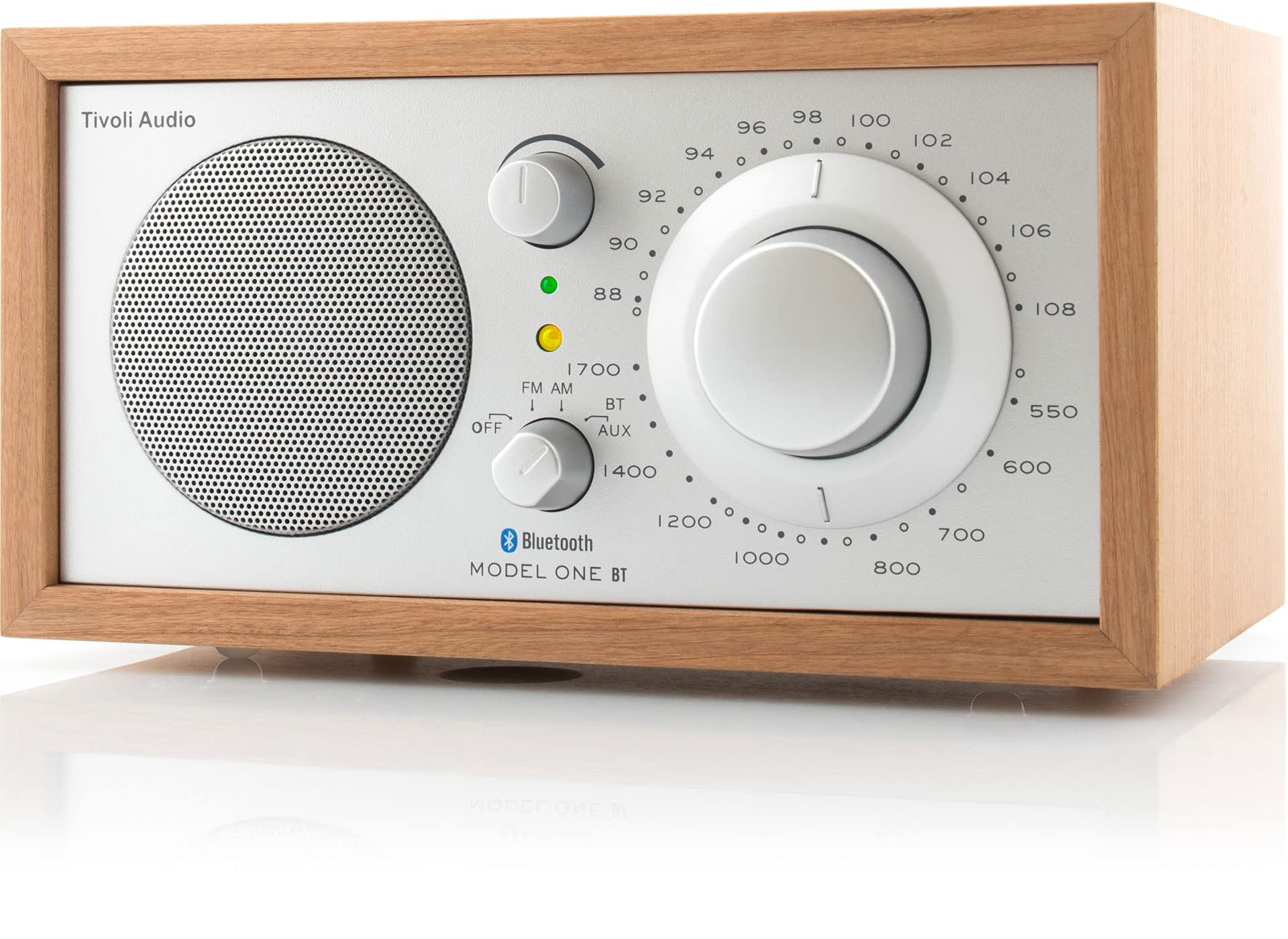 Tivoli Audio Model ONE Bluetooth - Poste Radio Vintage Retro en Bois Petite Radio Cuisine AM / FM Secteur Enceinte Bluetooth Radio - Bois Argent