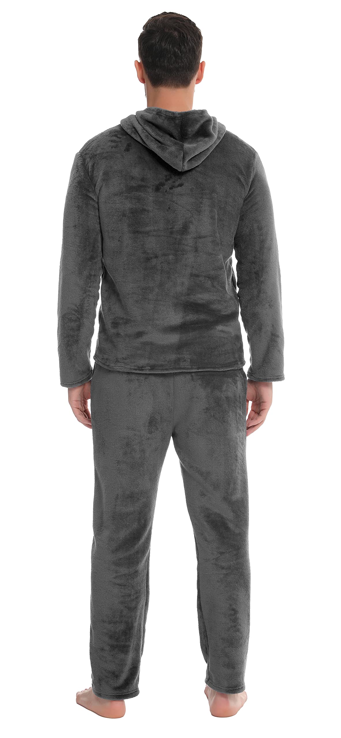 Vlazom Pyjama Homme Flanelle Ensembles de Pyjama Hiver Capuche Pilou Chaud