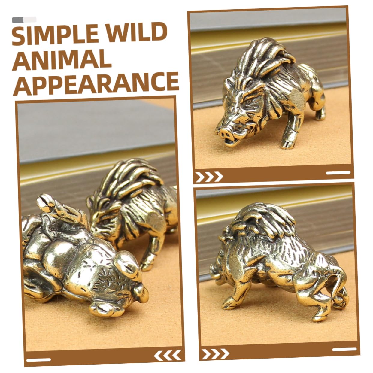 Zerodeko 6stücke Vintage Messing Wildschwein Statue Retro Tierfigur Für Schreibtischdekoration Kleine Miniatur Tierornamente Hochwertigem Messing Feng Shui Geschenkidee