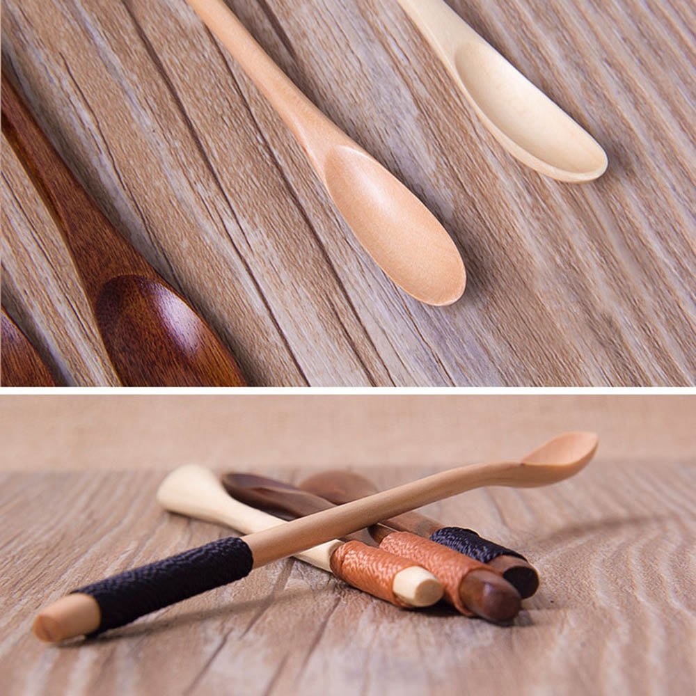 Molain 2 Cucchiai Di Legno Con Manico Lungo 25,4 Cm - Grandi, Resistenti, Per Cucinare, Mescolare E Servire In Pentole Profonde - 4