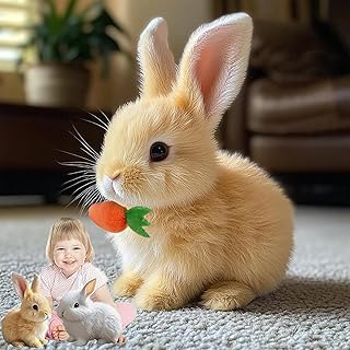 Byffoer Hüpfendes Kaninchen, Interaktives Elektronisches Haustier Plüschhasenspielzeug mit Geräuschen Bewegungen Wackeln Hasen Kuscheltiere Osterhase Plüschtier product image