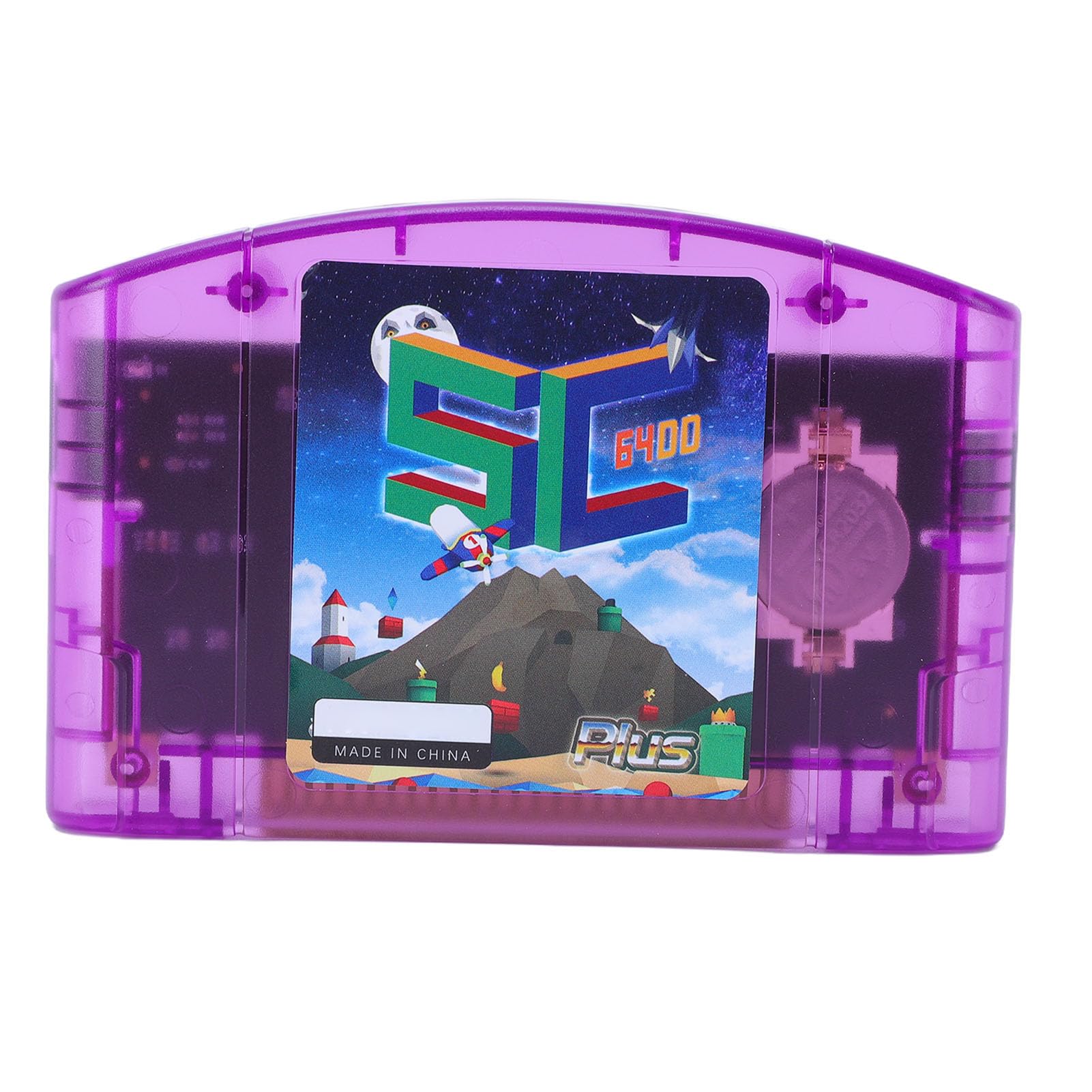 GEERYZHE Cartucho de Juego Apto para N64: Cartucho de Lectura Rápida de Código Abierto con Soporte 64DD, Perfecto para Coleccionistas y Entusiastas de los Juegos Retro (violeta transparente)
