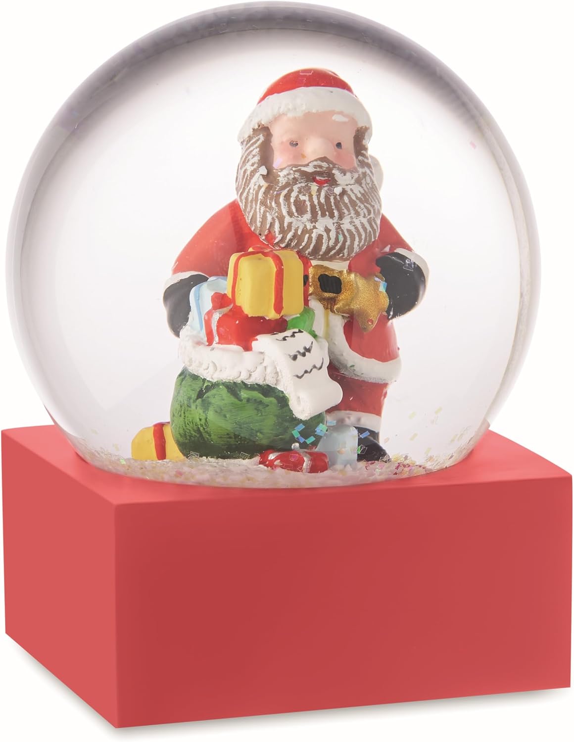 Large Snow Globe with Santa Claus Figure Snowdome Ball Ornaments Snow Swirl as Decoration or Party Bag Christmas Santa Claus Advent Christmas X-Mas in 8 cm Height