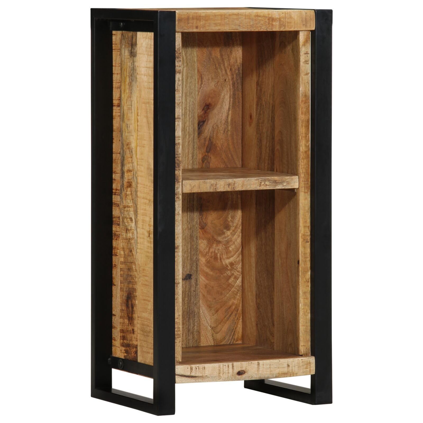 SXZenSpace 4013599 Bedside Cabinet 40x30x80 cm Solid Wood Rough Mango Tables Drawers Side End Table Nightstand Storage Organizer Home Stand for Bedroom