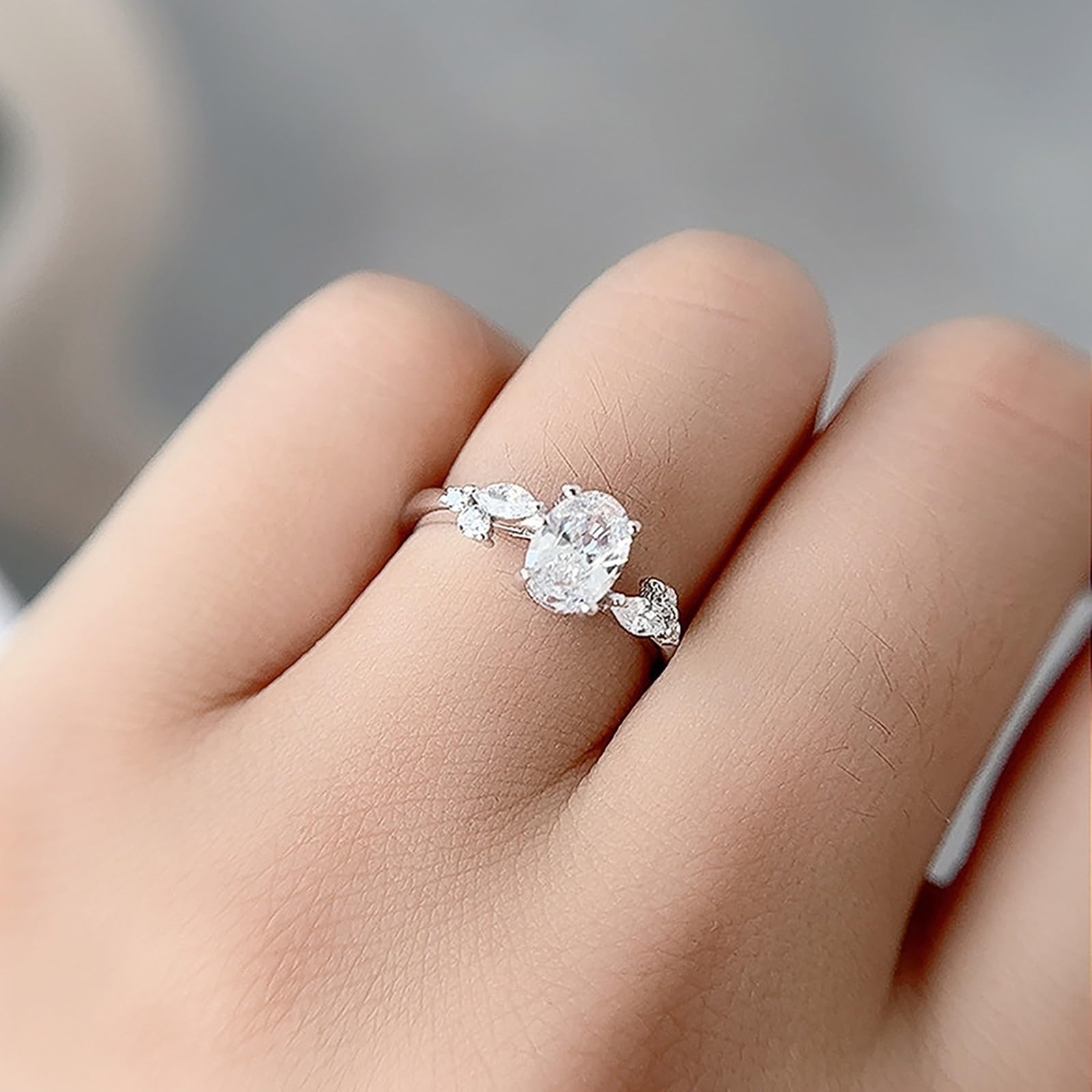 Złote pierścionki dla kobiet, pierścionek z białego złota, elegancki pierścionek z 1 ct moissanite, pierścionek rocznicowy, prawdziwe złoto