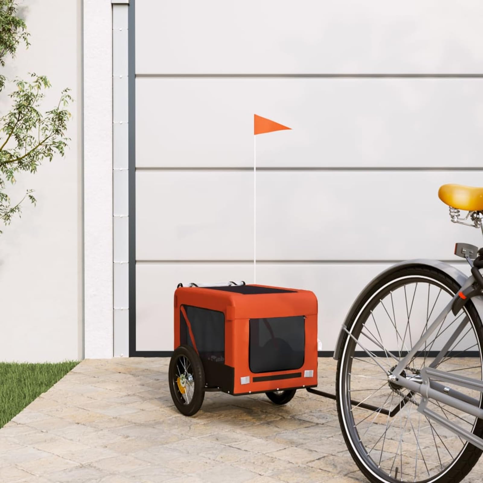Vopese Pet Bike Trailer, Foldable Pet Pushchair with Oxford Fabric and Iron Frame, Type 1 for Dogs and Small Pets