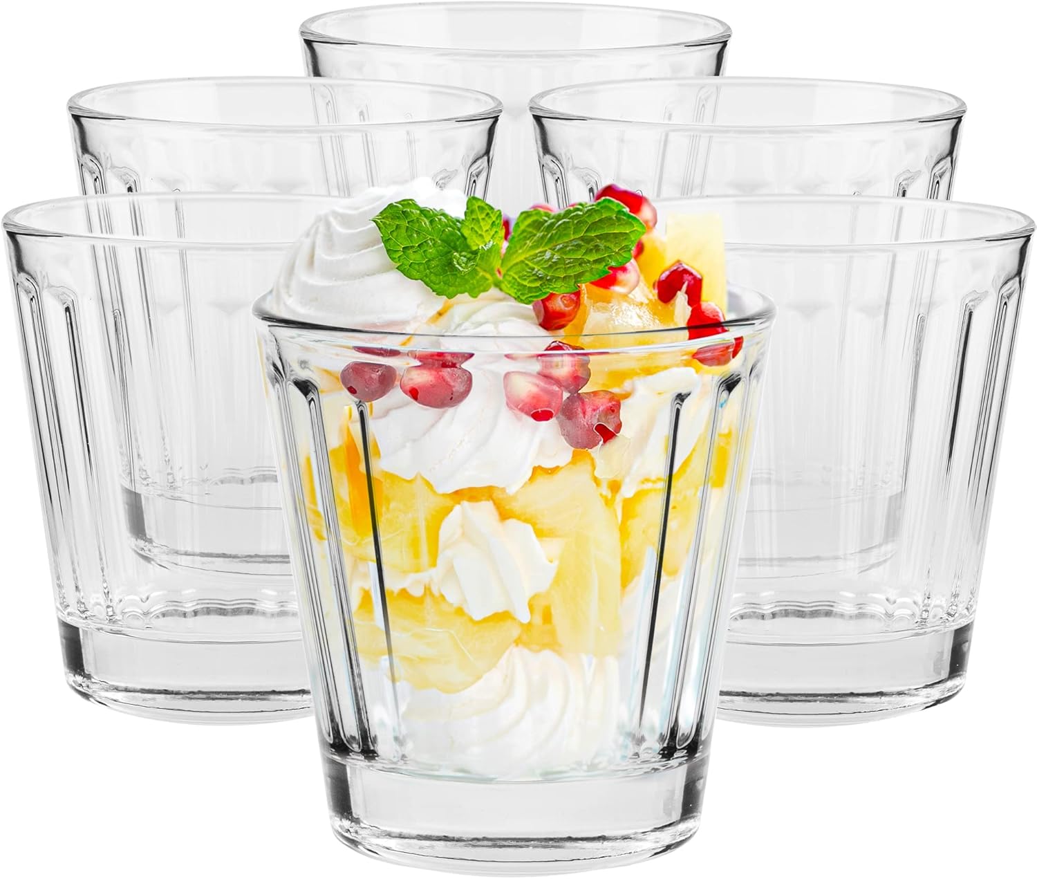 YBCPACK 8 Stück Dessertgläser 200ml Transparent - Spülmaschinenfeste Glas Schalen Für Tiramisu & Joghurt