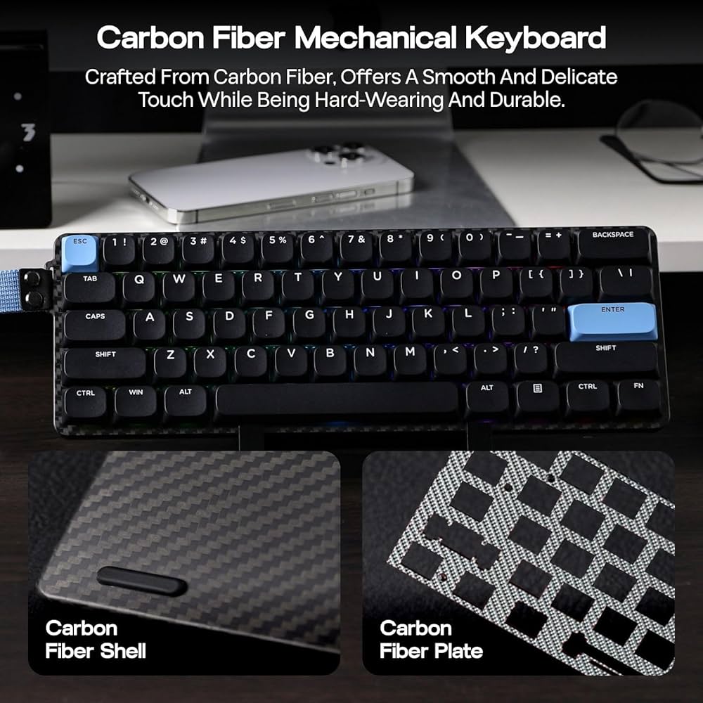 Amazon.com: EPOMAKER Carbon60 QMK/VIA Wireless Mechanical