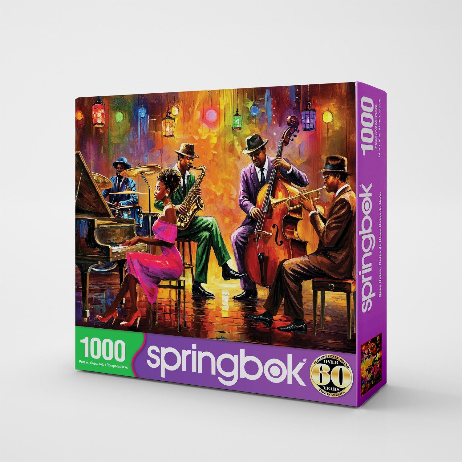 Amazon.com: Springbok Neon Notes 1000 Piece Jigsaw Puzzle for
