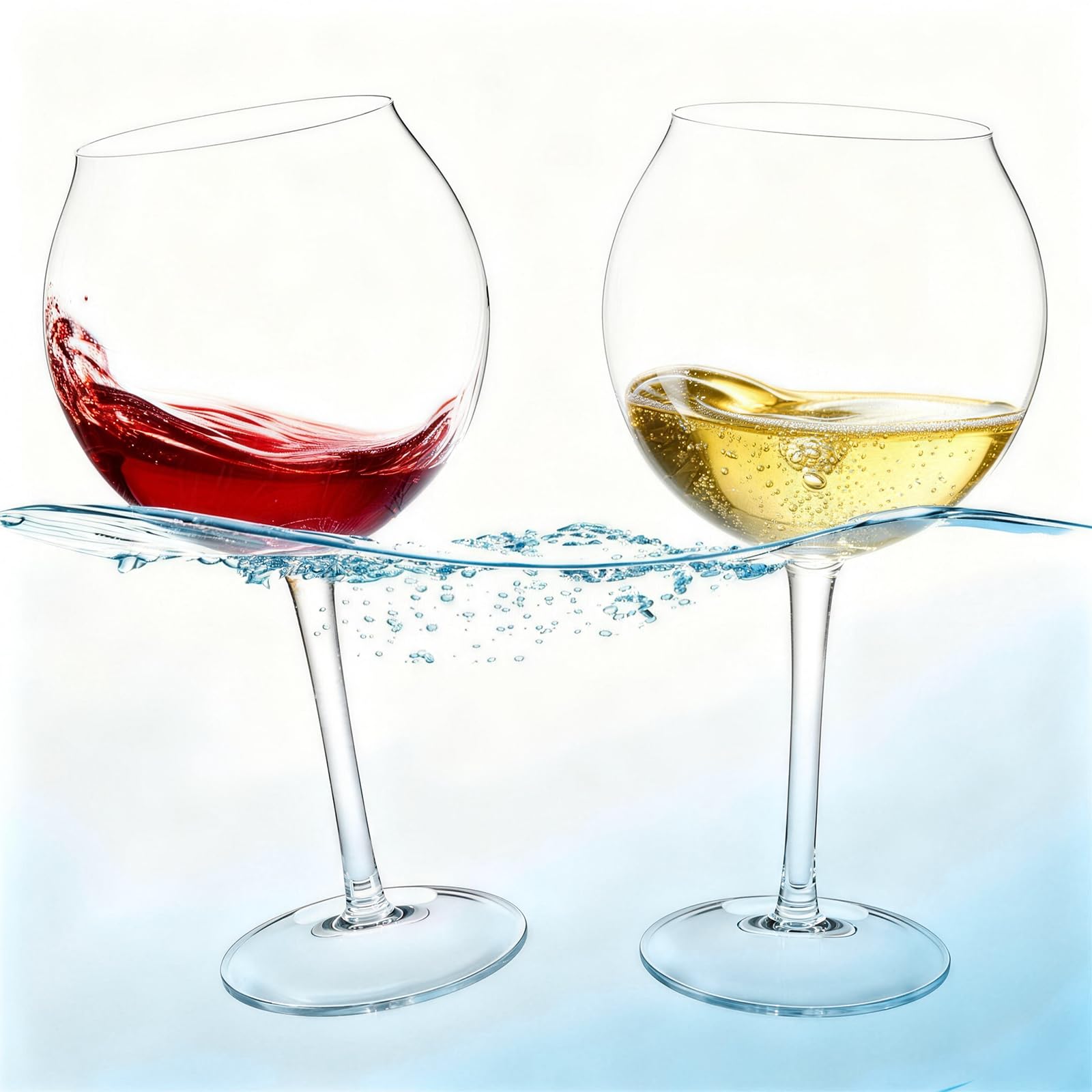 Goodluck 2 Pack Plastic Wine Glasses, 18oz/510ml Unbreakable Floating Wine Glass with Lids, Tritan Reusable Glasses for Pool, Hot Tub, Beach, Garden & Camping