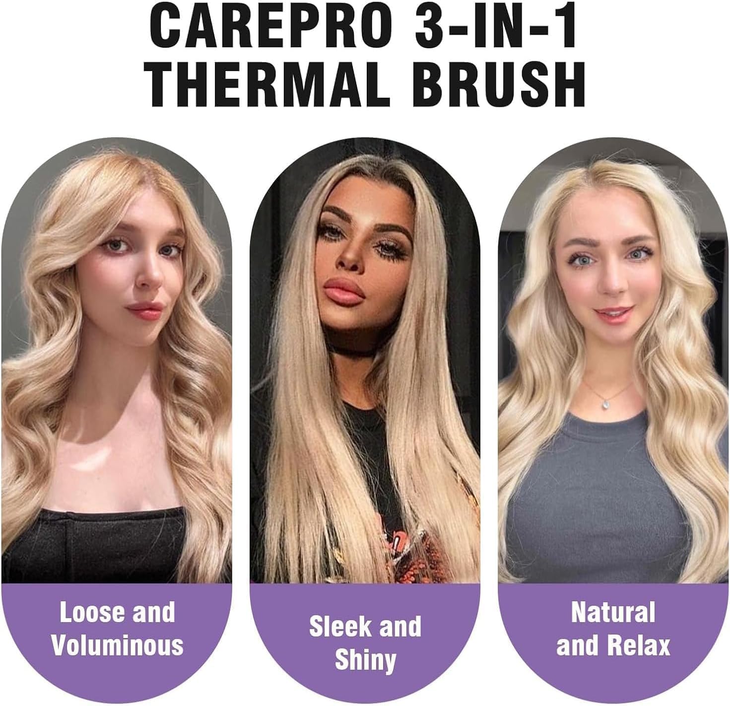 Condition photo showing As Is for zavarea thermal brush, 1.5 inch heated round brush stylers, 800m negative ions ceramic for less frizz damage, 4 temperature set, dual voltage for travel, easy use boosts shine, dual voltage