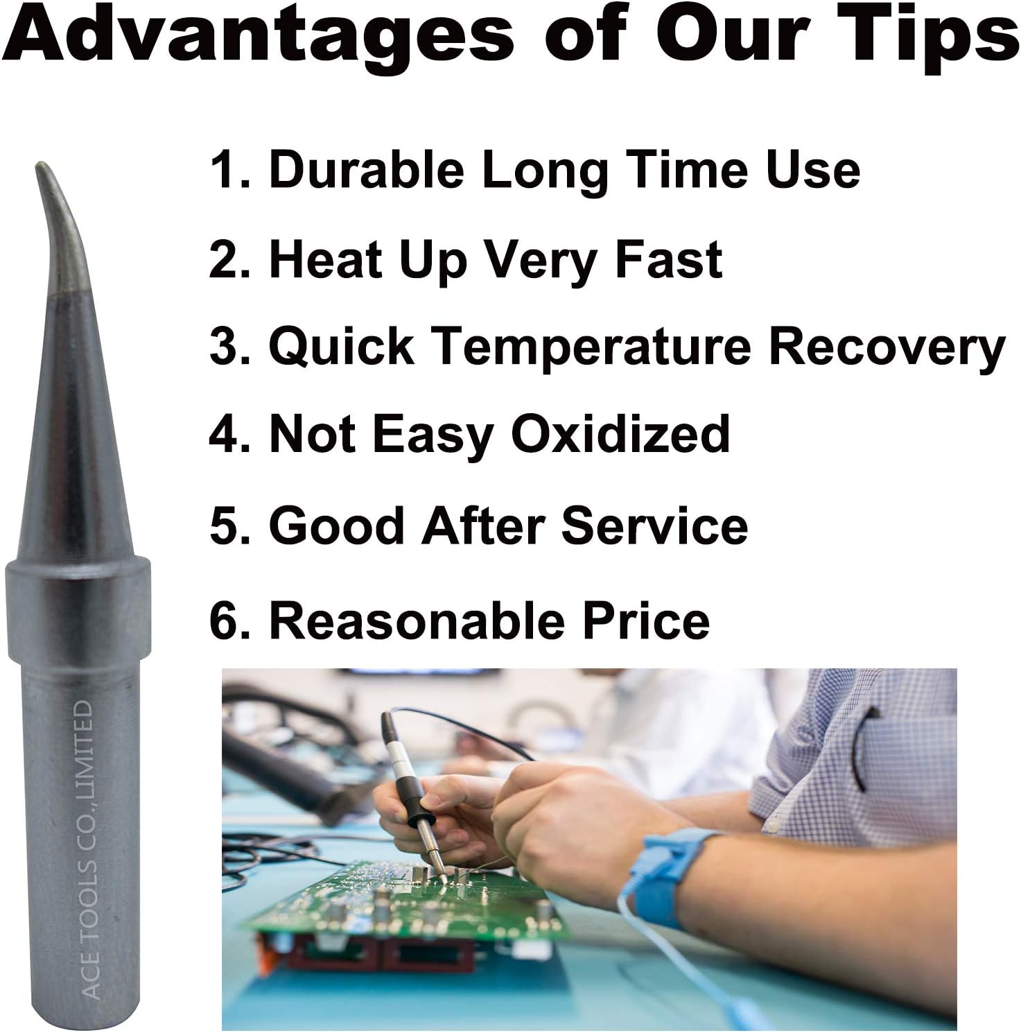 ETX Bent Conical Round All-round 0.2mm for WESD50 WES50 WESD51 WES51 PES50 LR20 PES51 LR21 WE1010NA (WE1010EU) WE1010 ACE Brand Solder Iron Handle Tips Great for Drag Soldering (20)