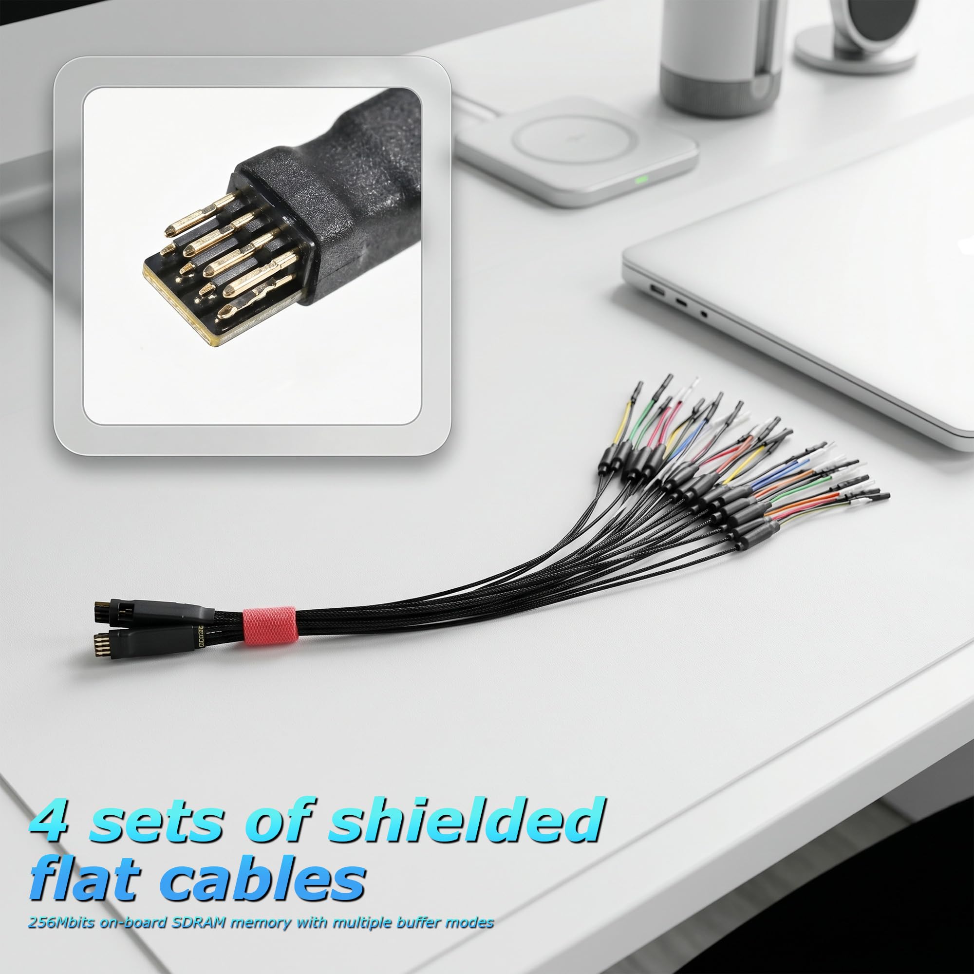 Analizador lógico USB, 16 canales, frecuencia de muestreo de 400 MHz, profundidad de muestreo de 16 G, memoria de 256 Mbits, interfaz USB 2.0 para análisis de PC en WinXP/10 Mac OS Linux (DSLogic Plus