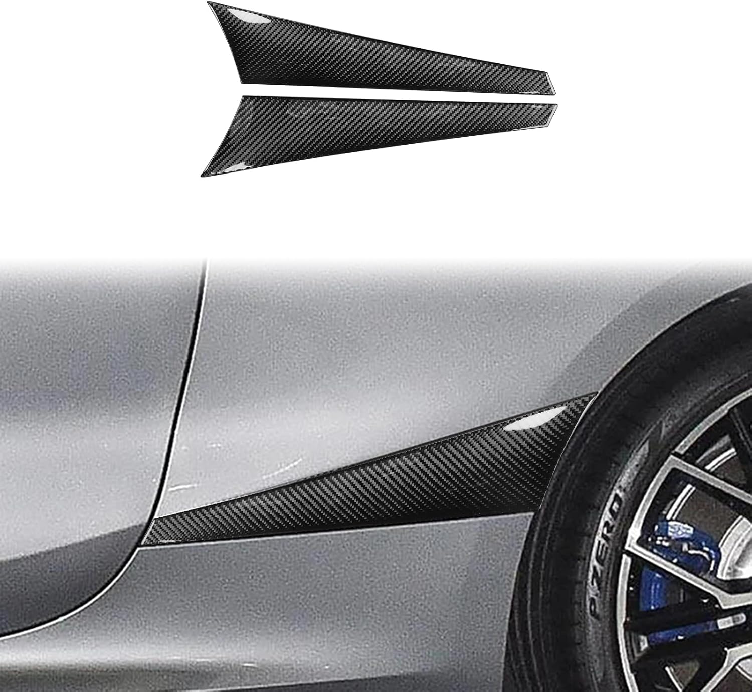 Car Carbon Fiber Accessories Rear Fender 2pcs Protective Cover Anti-Scratch Sticker Compatible with BMW 8 Series 2019 2020 2021 2022 (2-Door)