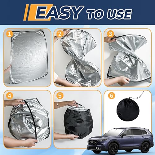 Miniatura 4 de Parasol para parabrisas de ajuste personalizado Honda CR-V 2017 2018 2019 2020 2021 2022 CRV Parasol plegable SUV protector solar delantero máximo