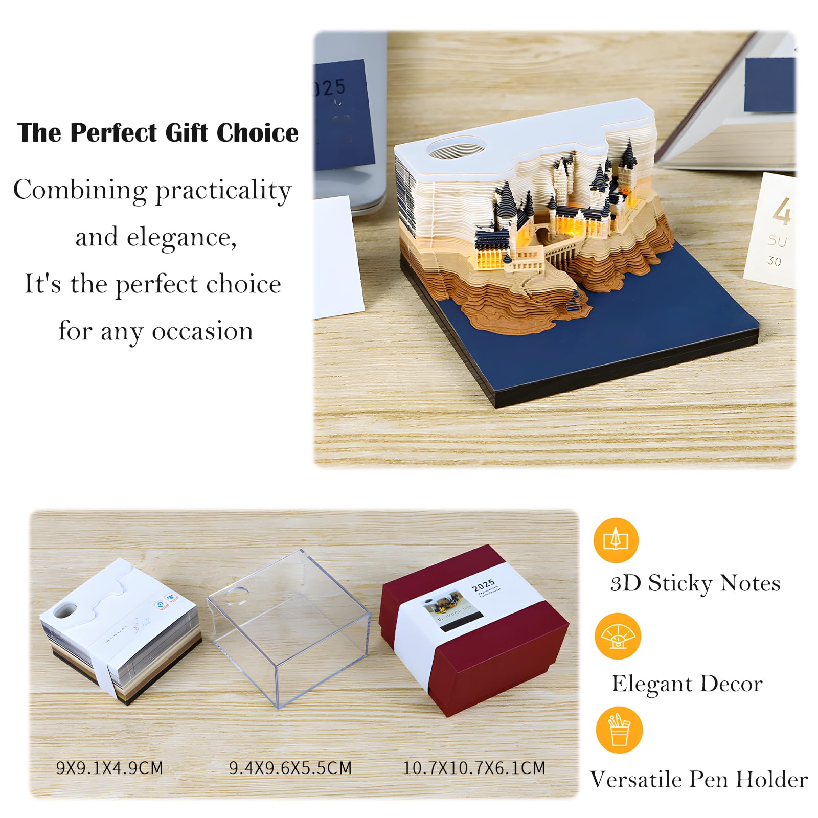 Calendrier 2026 à Effeuiller 3D, Papier Sculpture Memo Pad