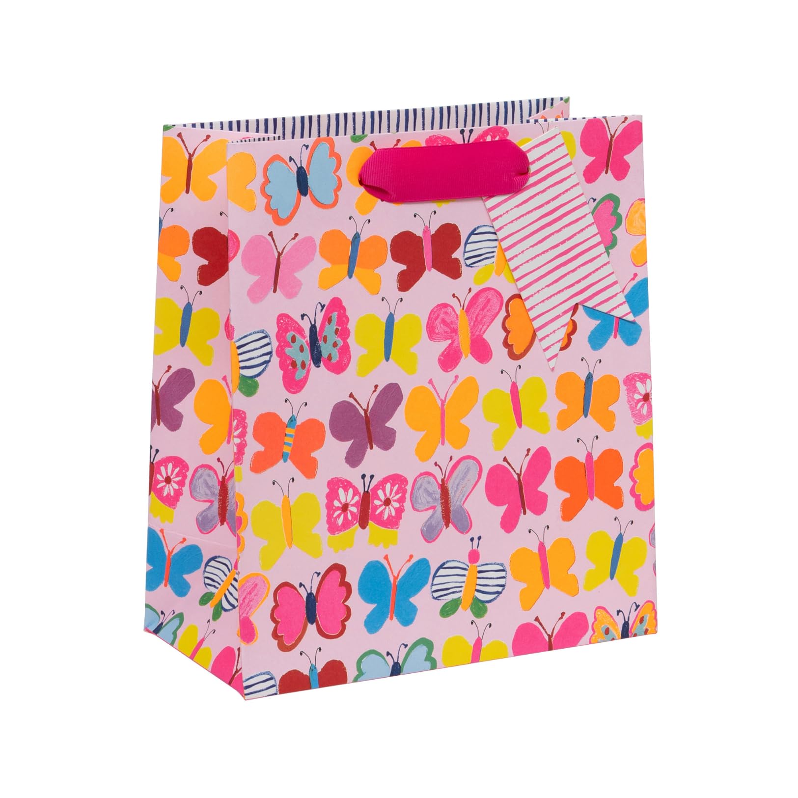 Glick Medium Gift Bag, Flutterbies, 225 x 200 x 100 mm, Luxury Recyclable Bag for Birthdays & Celebrations