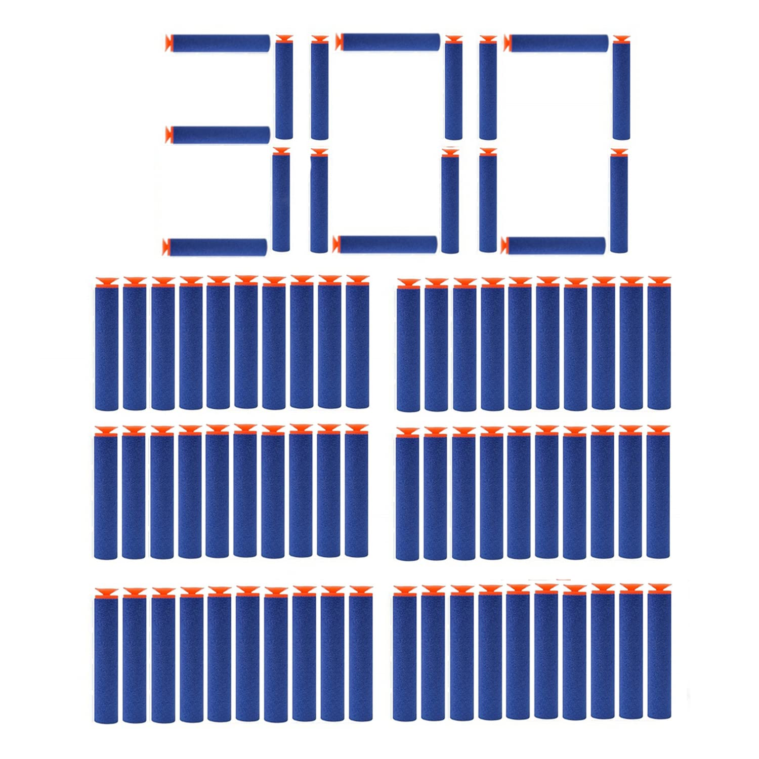 300 Pcs Darts Refill Pack of Soft Foam Sticky Head Darts Bullets