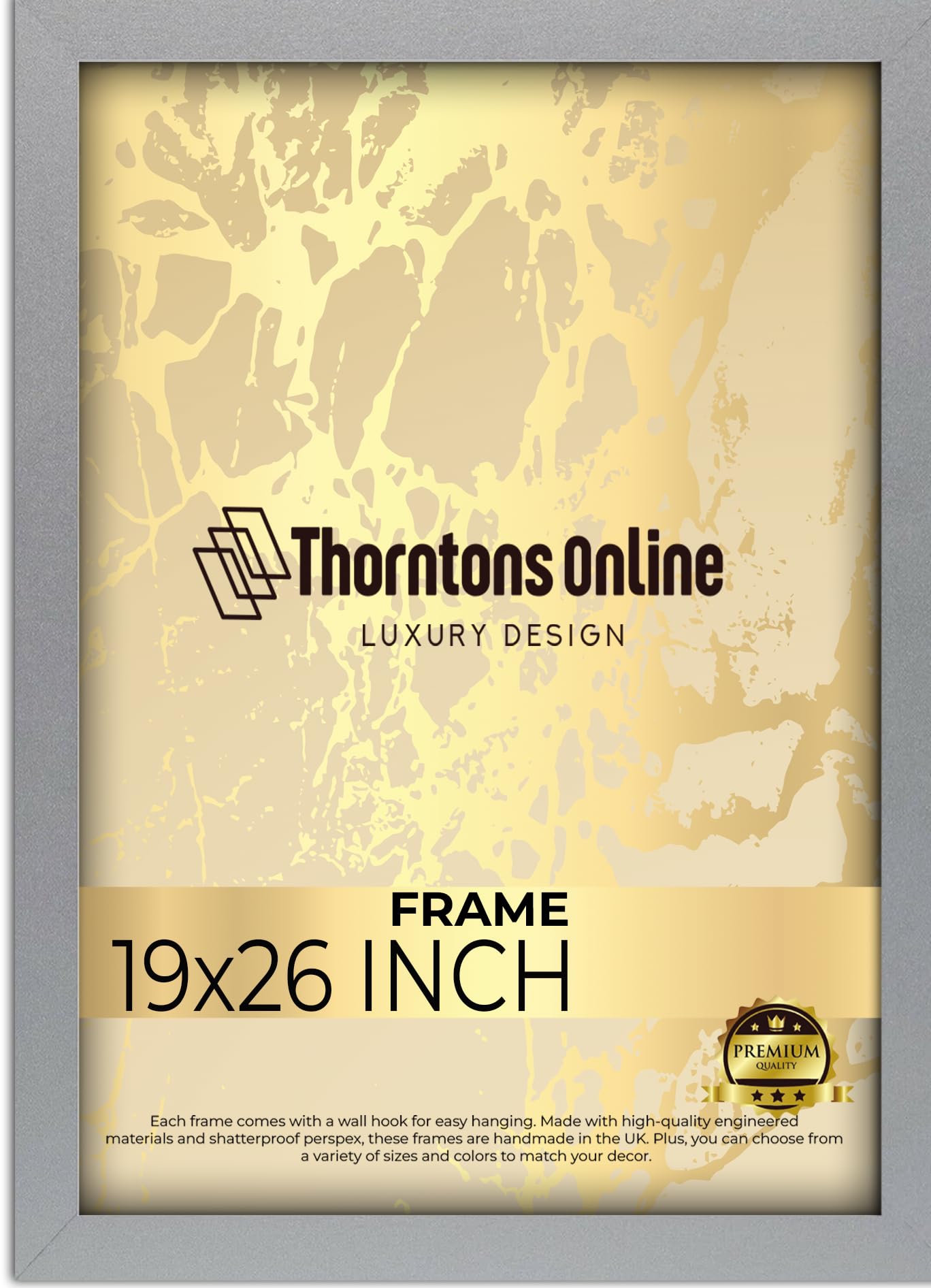 19x26 Inch Poster Picture Frame Silver (48.26x66.03) |Acrylic front| |mdf backing with both ways hanging hooks|Ideal for Artwork and Decor