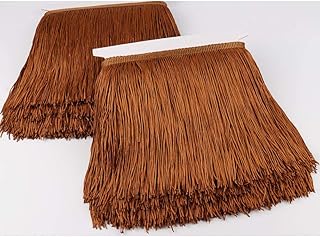 Heartwish268 Fringe Trim Lace Polyerter Fibre Tassel 8inch(″) Wide 10 Yards Long for Clothes Accessories and Latin Wedding Dress and DIY Lamp Shade Decoration Coffee Brown