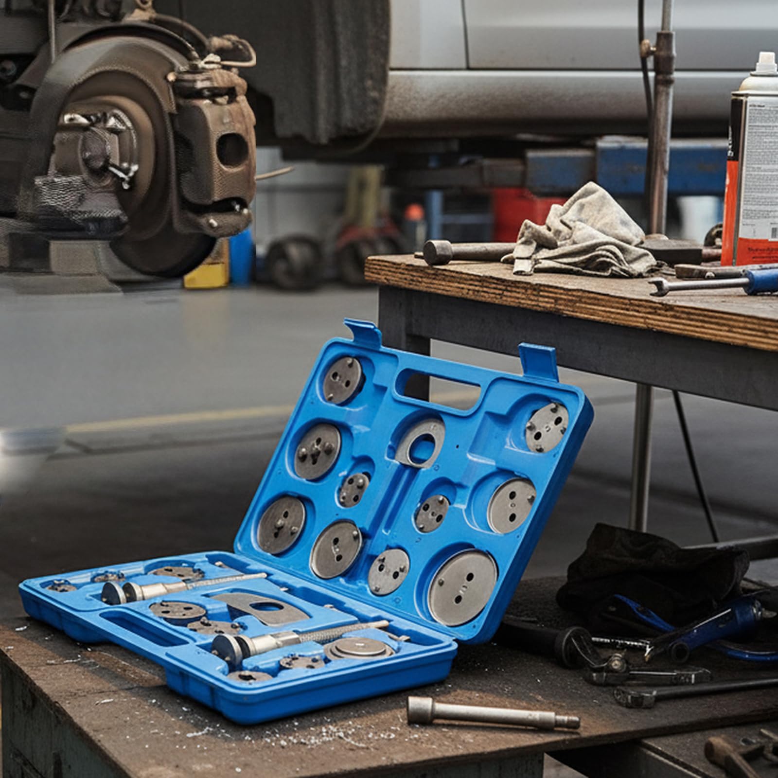 23-TLG. Bremskolbenrücksteller Auto Universal, Bremsen Rückstellwerkzeug, KFZ Bremssattelrückstellwerkzeug mit Links- & Rechtsgewinde (Blau)