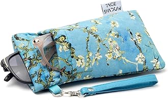 Face Shadow Double Glasses Case Soft Eyeglass Case For Women Men Squeeze Top Sunglasses Case With Cleaning Cloth