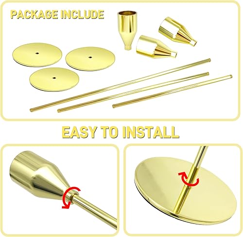 Miniatura 4 de Portavelas cónicos, portavelas de pilar alto para decoración del hogar de Navidad, centro de mesa de manto, bodas, comedor, fiesta, regalo de