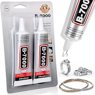 B 7000 Glue with Tips, Fabric Super Glue B7000 Rhinestone Crafts Clear Liquid Glue Super Adhesive for Cell Phone Repair, C...