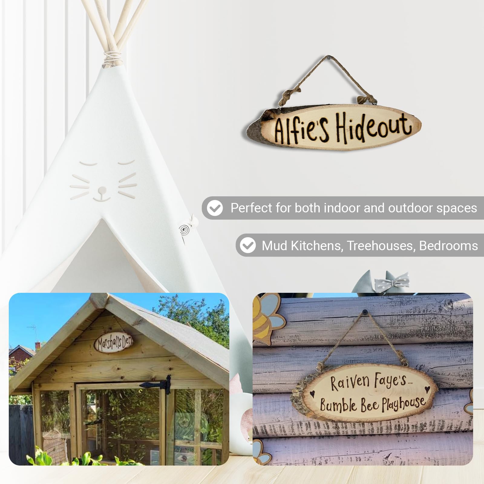 Snapklik.com : PCGAGA Engraved Kids Wooden Door Sign - Custom Oval Ash ...