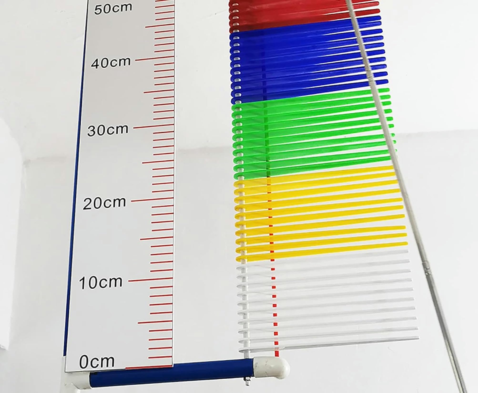 Tester skoków pionowych z regulacją wysokości, sprzęt treningowy do gimnazjum, metalowe narzędzie pomiarowe do skoków z kolorowym wiatrowskazem