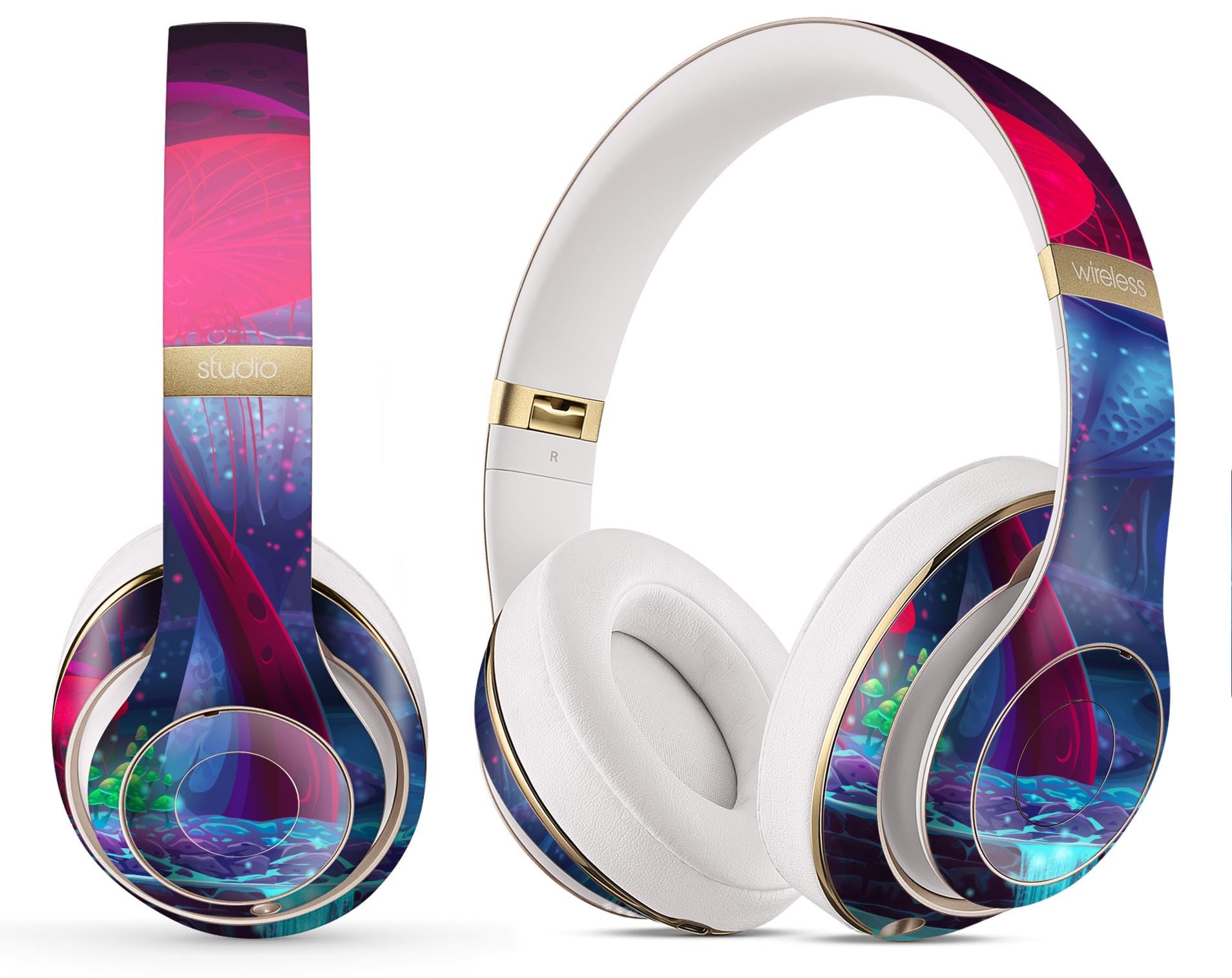 DesignSkinz - Compatible with Beats EP - Skin Decal Protective Scratch Resistant Vinyl Wrap - Glowing Fantasy Land V2