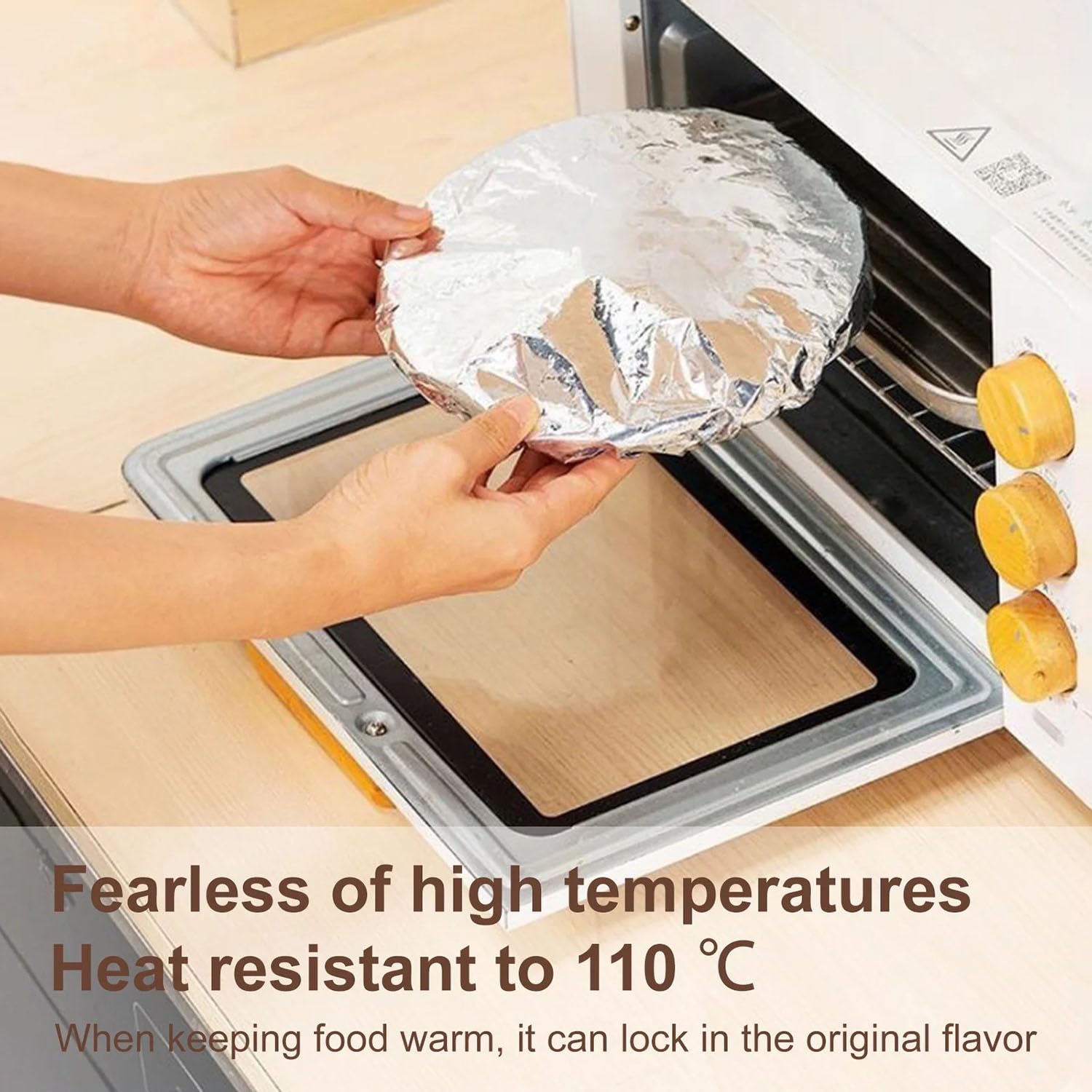Sacchetti Alluminio per Alimenti, 100PCS Cuffie Copri Cibo, Pellicola con Gomma Elastica, Riutilizzabili, Coperture per Alimenti, Sacchetti Sigillati per la Conservazione Degli Alimenti (Argento,22cm)
