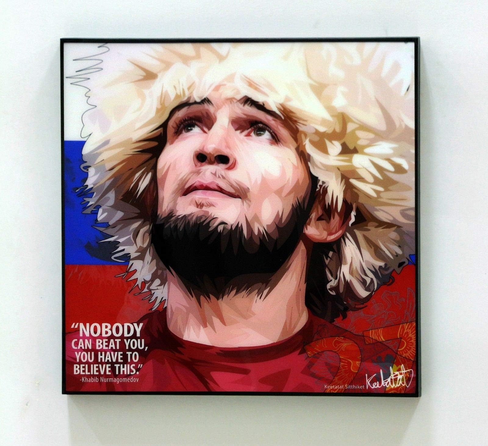 Khabib Nurmagomedov Russia UFC MMA Sport Poster POP Art Canvas Quotes Wall Decals Framed