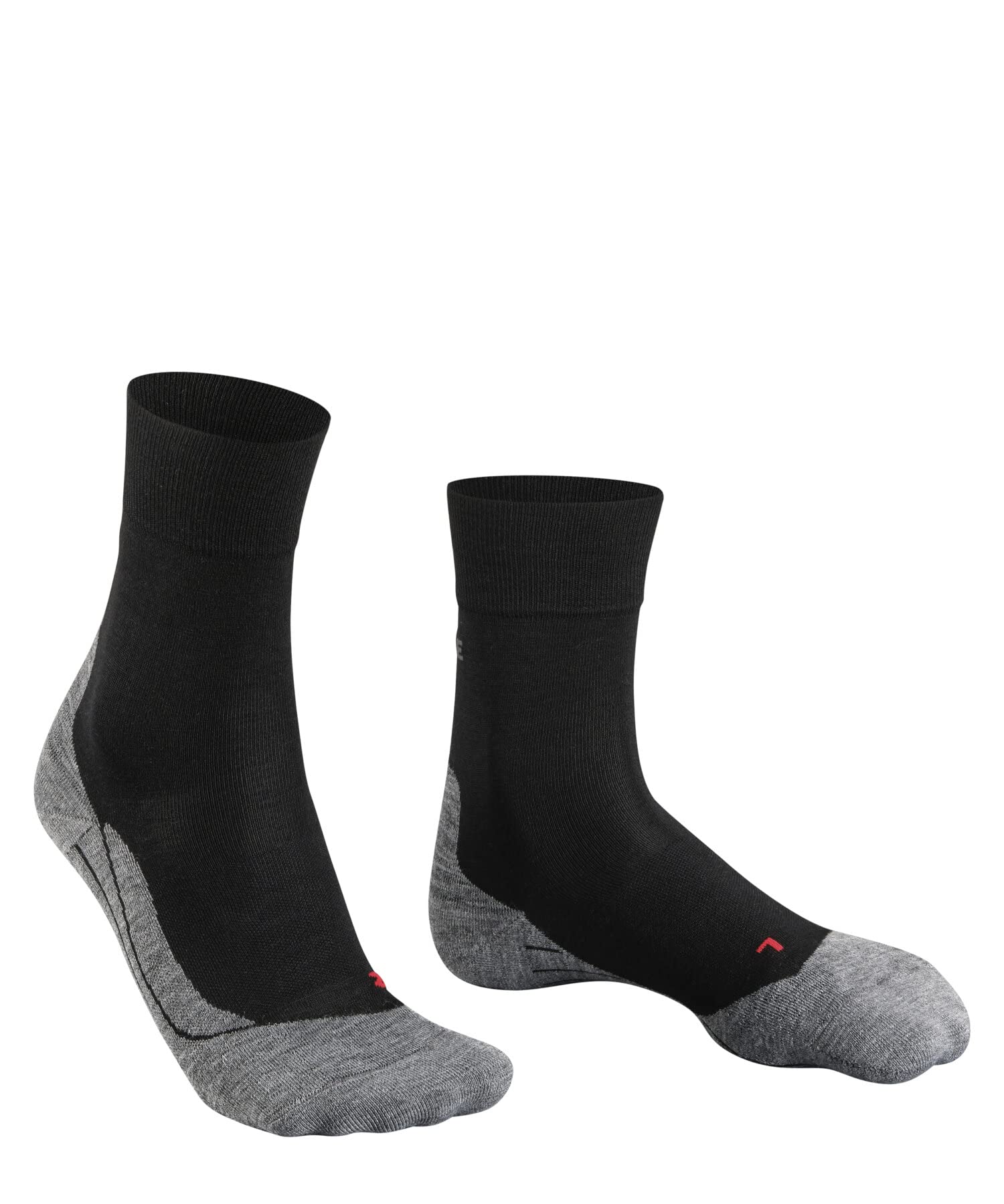 FALKE Herren Laufsocken RU4 Endurance Wool M So Wolle Funktionsmaterial antiblasen 1 Paar, Schwarz Black-Mix 3010, 46-48 (Packung mit 4)