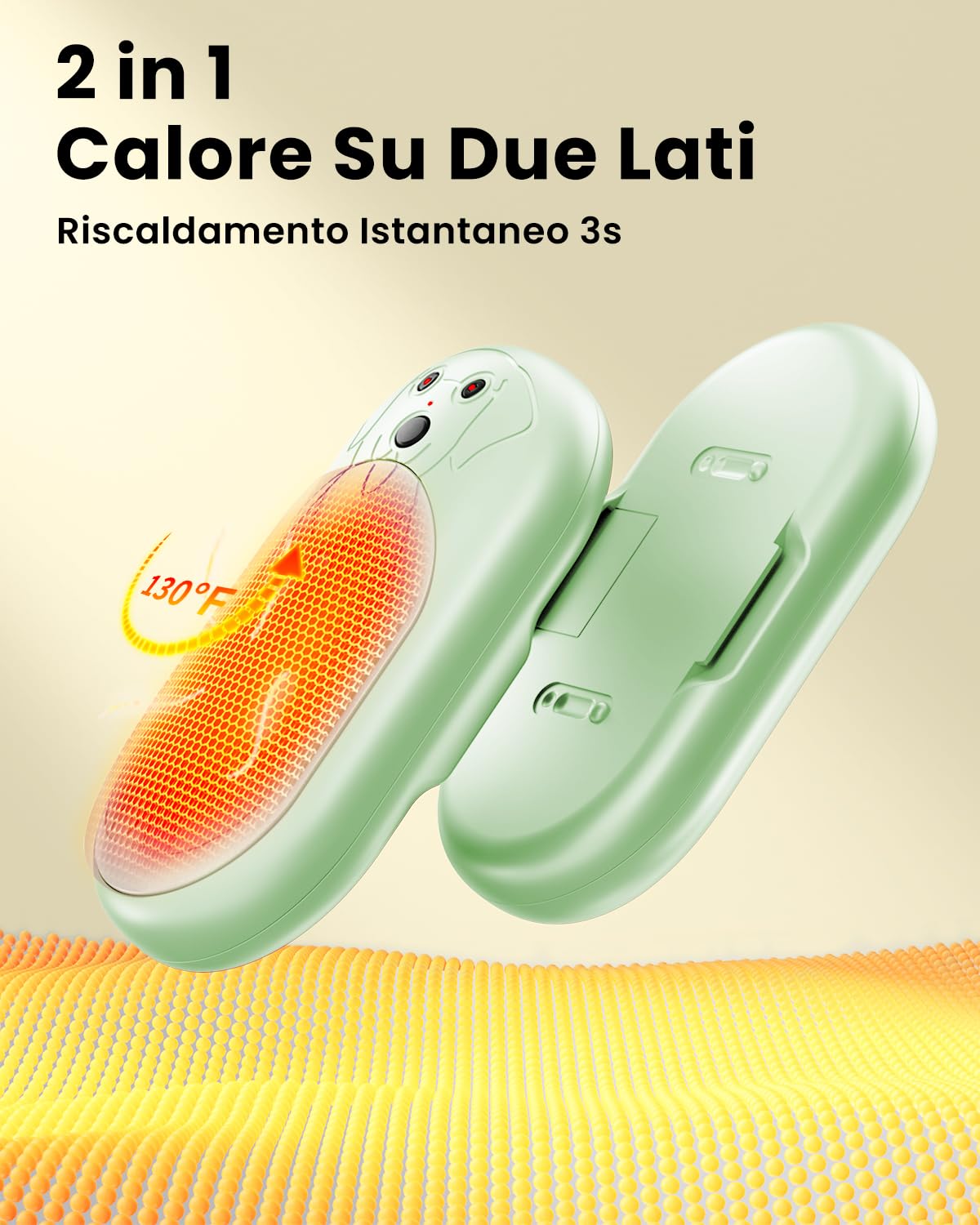 Scaldamani Elettrici Ricaricabili - 2 Pezzi Con Custodia Power Bank 14000mAh, 3 Livelli Di Calore - Foto 11