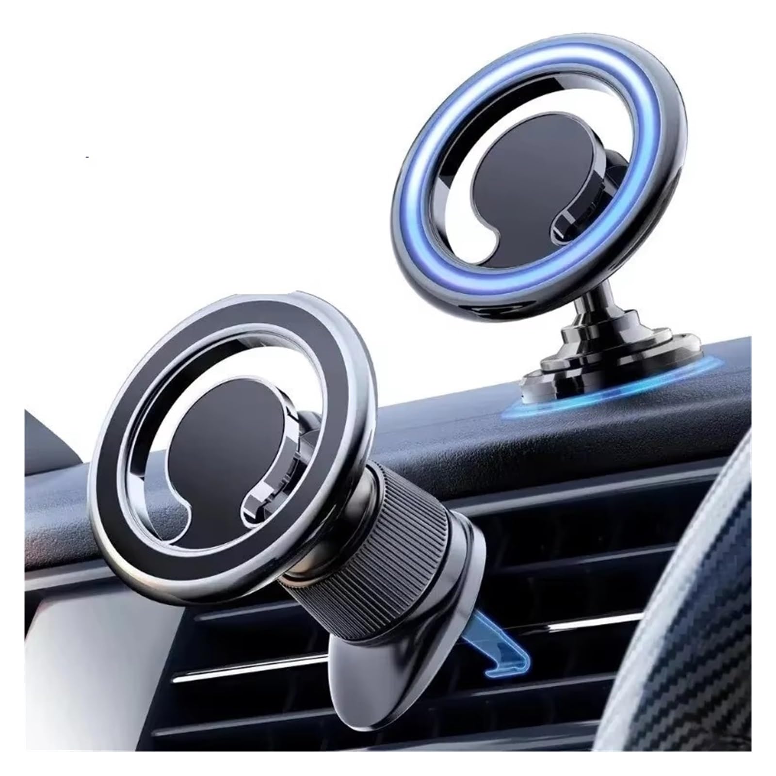 Soporte Magnético para Teléfono Coche Soporte Magnético Soporte GPS Soporte para Rejilla Ventilación Soporte para Teléfono Móvil Suporte Telemovel Carro(Air Vent Silver)