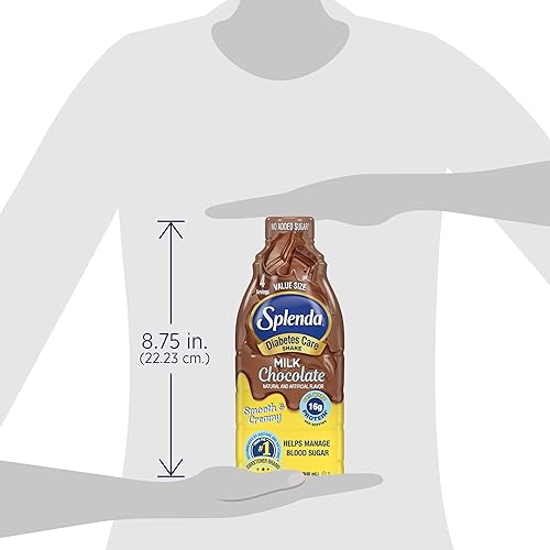 Miniatura 7 de SPLENDA Batidos para el cuidado de la diabetes - Batido de reemplazo de comidas 32 onzas líquidas por botella chocolate leche paquete de 6