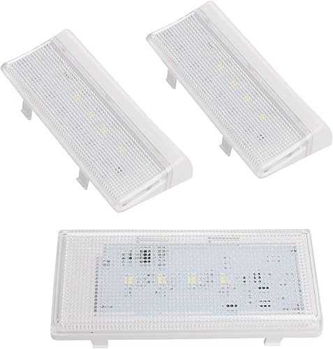 Miniatura 1 de Juego de 1 luz LED W10515058 y 2 piezas W10515057 para refrigerador con cubierta de plástico compatible con Kenmore, Maytag, Whirlpool, KitchenAid,